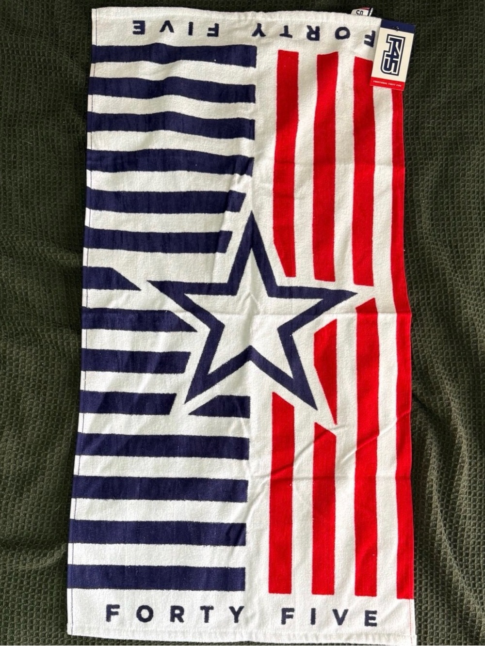Patriotic Star Beach Towel - Red, Navy & White